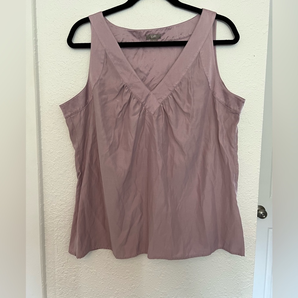 J. Jill Lilac V-Neck Sleeveless Silk/Cotton Blend Tank